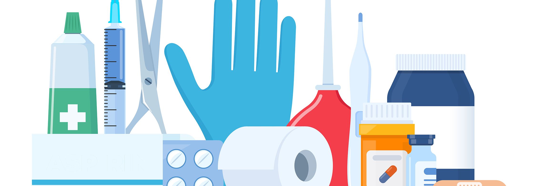 Abstrakte Darstellung verschiedener medizinischer Materialien